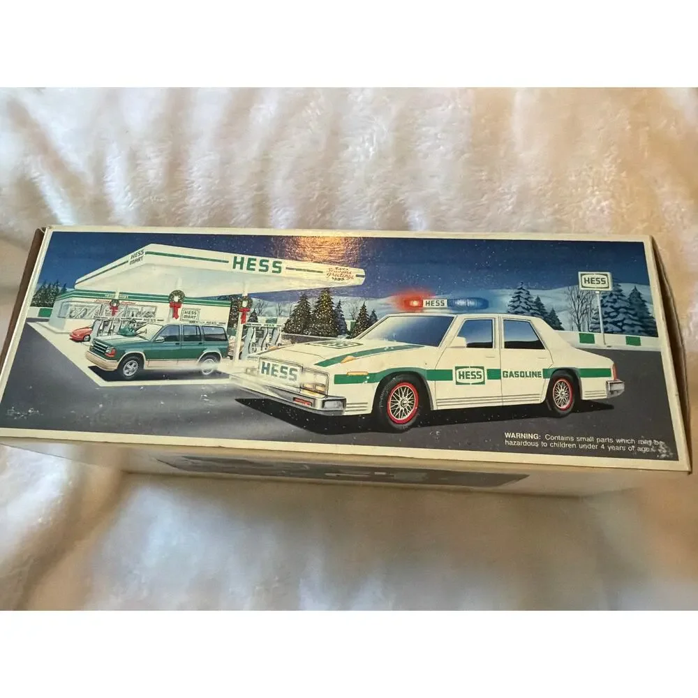 Vintage 1993 Hess Truck Patrol Car Toy Dual Siren Flashing Lights w/Original Box